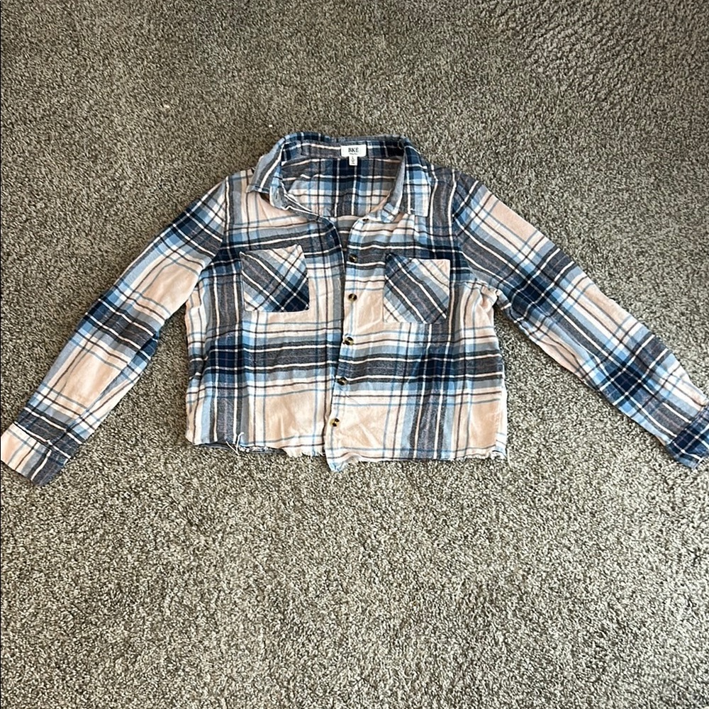 Plaid Kids Jacket in Blue and light pink
